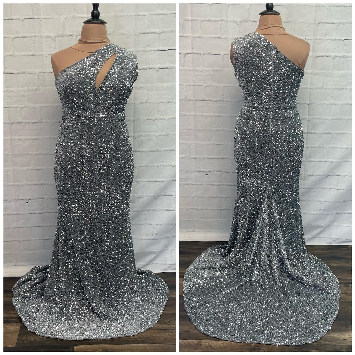 like-new-size-4xl-long-silver-formal-sequin-one-shoulder-cut-out